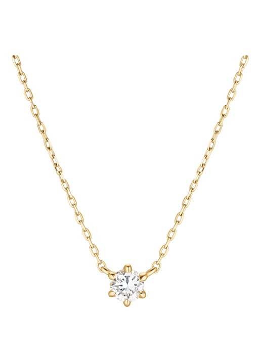 Rosefield Solitaire Prong ketting van 14 karaat geelgoud