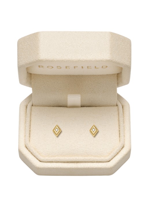 Rosefield Solitaire Star oorknopjes van 14 karaat geelgoud - detail 5 goud