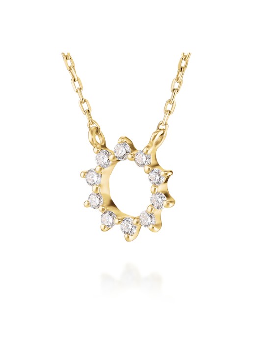 Rosefield Sun ketting van 14 karaat geelgoud - detail 2 goud
