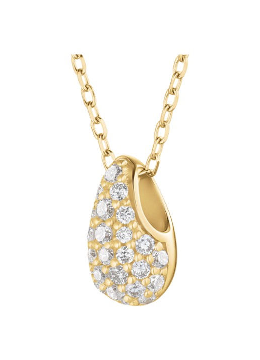 Rosefield Teardrop Pave ketting van 14 karaat geelgoud - detail 2 goud