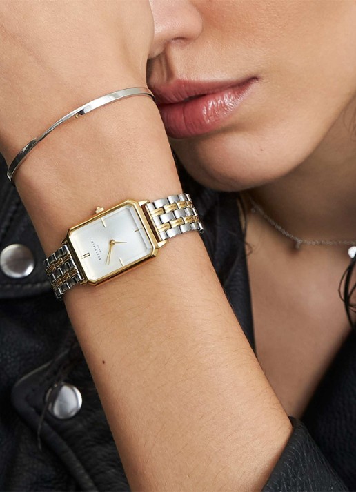 Rosefield The Octagon horloge OWSS OWSSSG-O48 - voorkant 2 geelgoud
