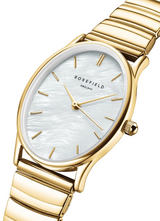 Rosefield The Oval horloge OVWGSG-OV16 - detail goud