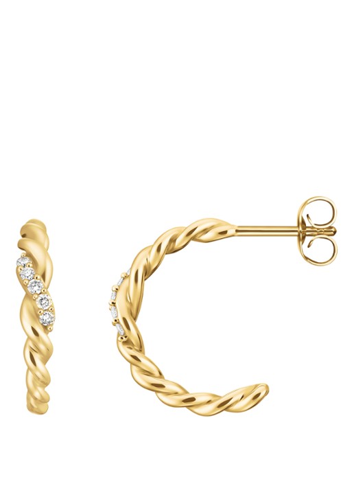 Rosefield Twisted oorstekers van 14 karaat geelgoud - detail goud