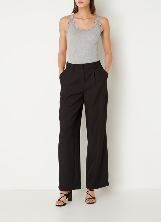 Rosemunde Babette tanktop in zijdeblend met kant - voorkant 4 grijsmele