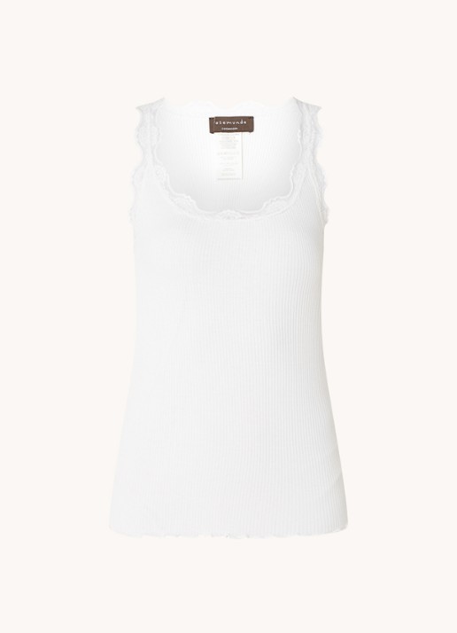 Rosemunde Babette tanktop in zijdeblend met kant - voorkant 2 wit