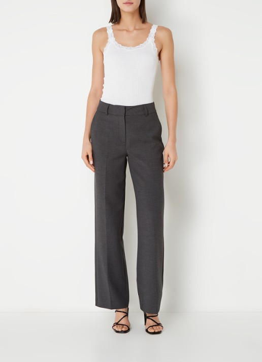 Rosemunde Babette tanktop in zijdeblend met kant - voorkant 4 wit