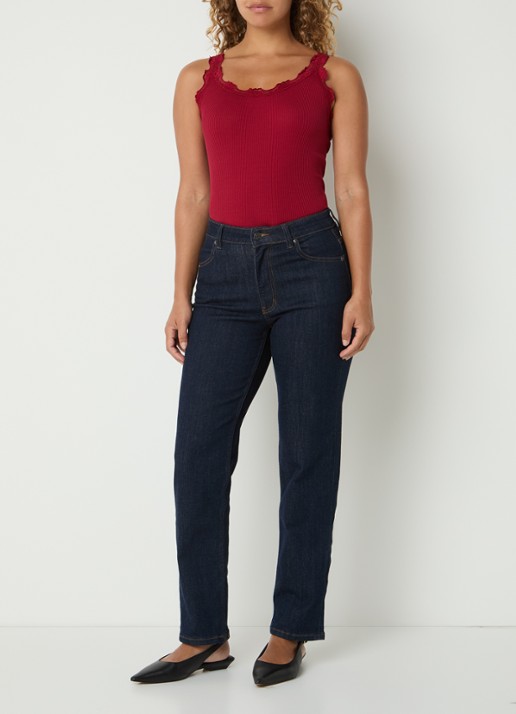 Rosemunde Babette tanktop in zijdeblend met kant - voorkant 4 rood