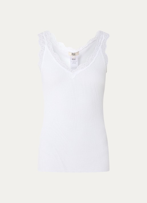 Rosemunde Balta tanktop met details van kant - voorkant 3 wit