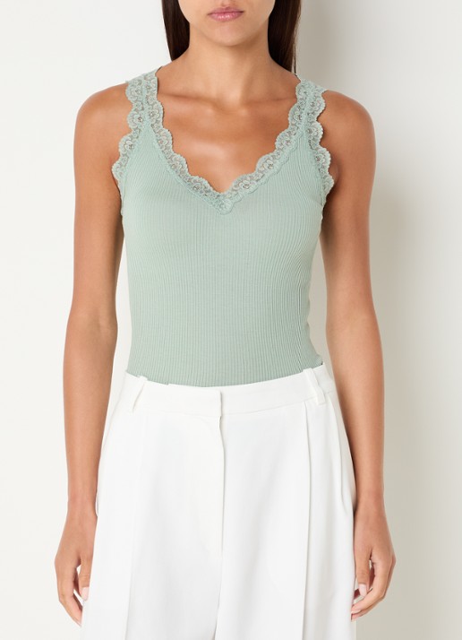 Rosemunde Balta tanktop met details van kant