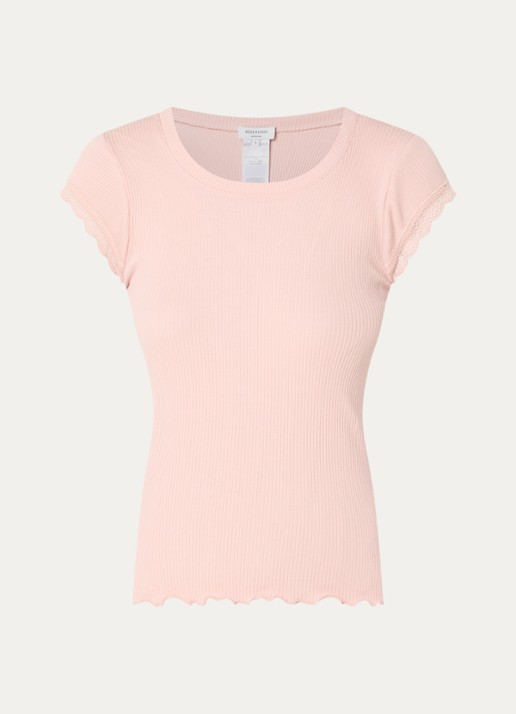 Rosemunde Baybay T-shirt met details van kant - voorkant 3 khaki
