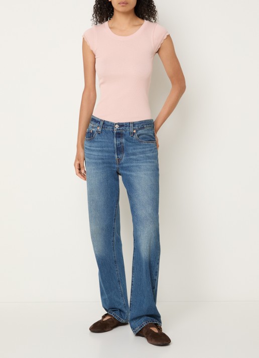 Rosemunde Baybay T-shirt met details van kant - voorkant 4 khaki