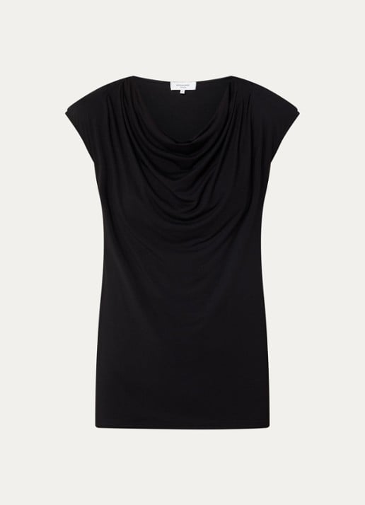 Rosemunde Blarritz mouwloze top met gedrapeerd detail - voorkant 2 zwart