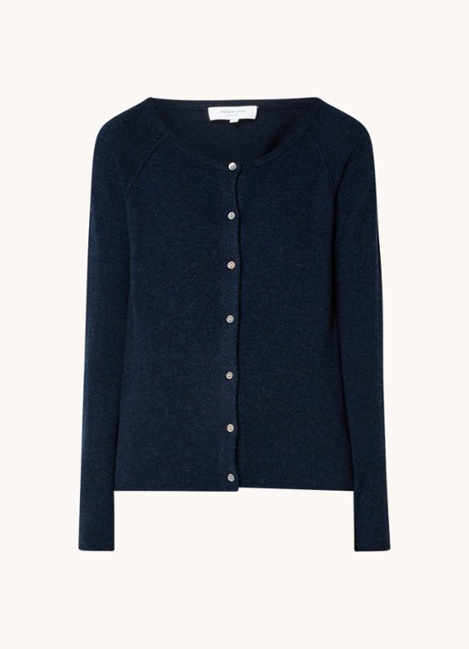 Rosemunde Fijngebreid vest in kasjmierblend  - voorkant 3 donkerblauw
