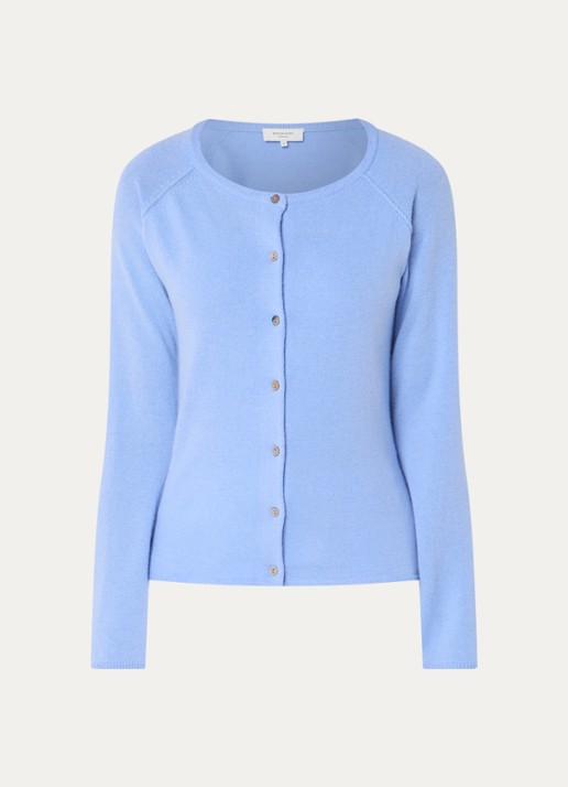 Rosemunde Fijngebreid vest in kasjmierblend  - voorkant 2 blauw