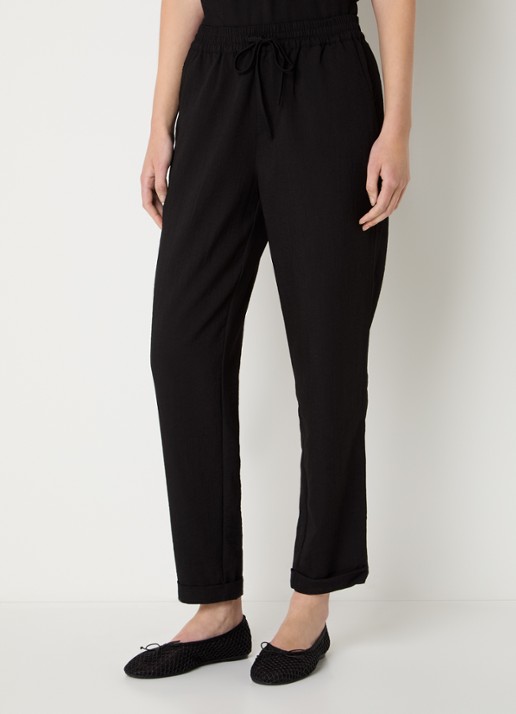 Rosemunde RMWTalia high waist slim fit cropped broek met steekzakken