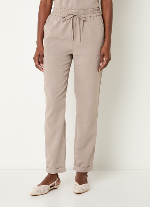Rosemunde RMWTalia high waist slim fit cropped broek met steekzakken
