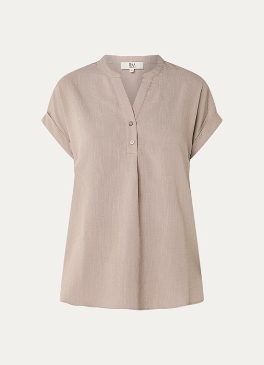Rosemunde RMWTalia mouwloze tuniek met V-hals - voorkant donkerbeige