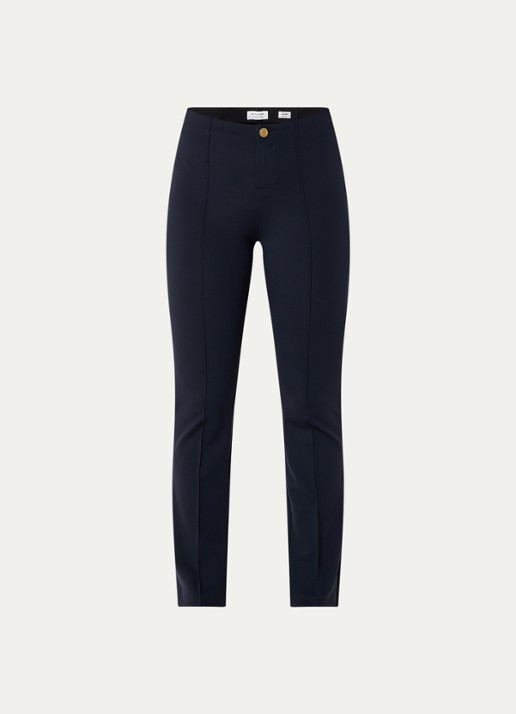 Rosner Studio Alisa high waist slim fit pantalon met persplooi - voorkant 2 donkerblauw