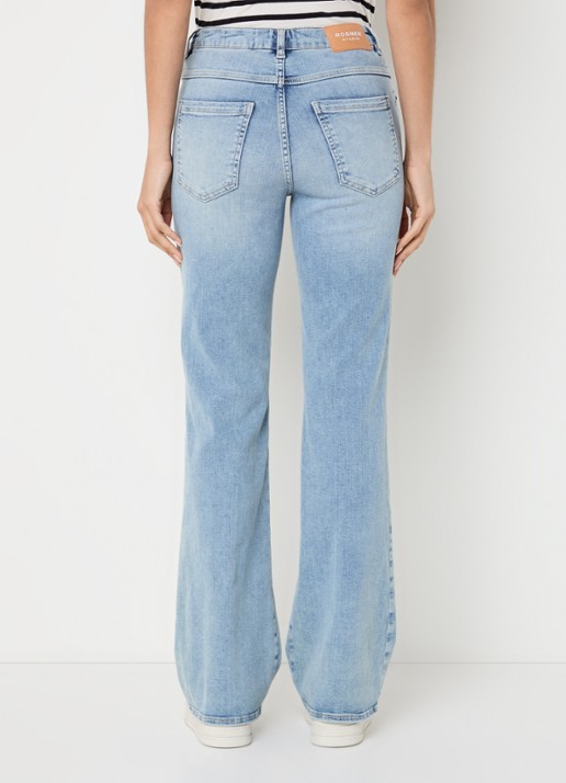 Rosner Studio Antonia mid waist bootcut jeans met lichte wassing - achterkant 3 indigo