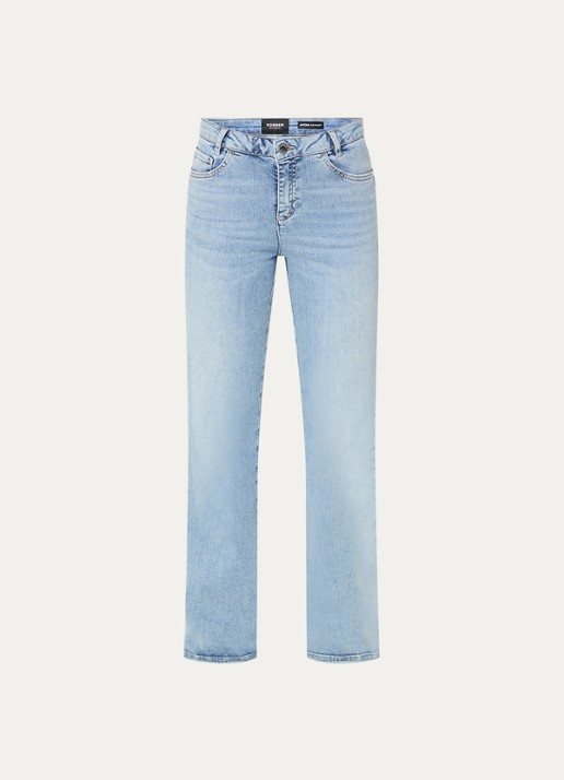 Rosner Studio Antonia mid waist bootcut jeans met lichte wassing - voorkant 4 indigo