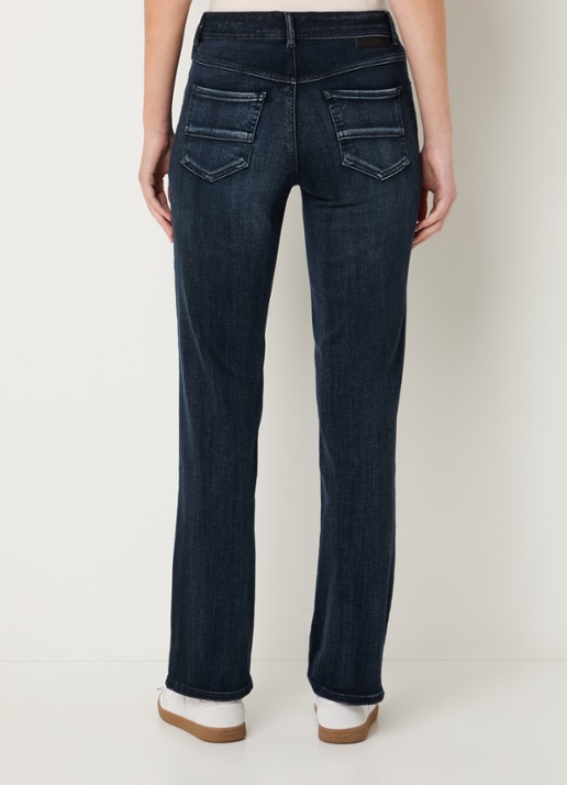 Rosner Studio Aubrey high waist slim fit jeans met steekzakken - achterkant donkerblauw