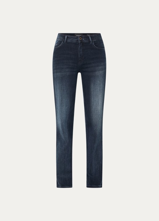 Rosner Studio Aubrey high waist slim fit jeans met steekzakken - voorkant 2 donkerblauw