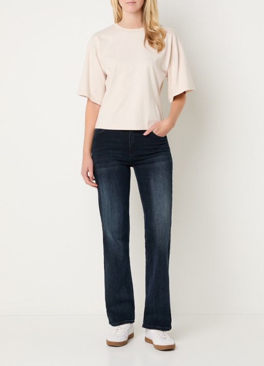 Rosner Studio Aubrey high waist slim fit jeans met steekzakken - voorkant 3 donkerblauw