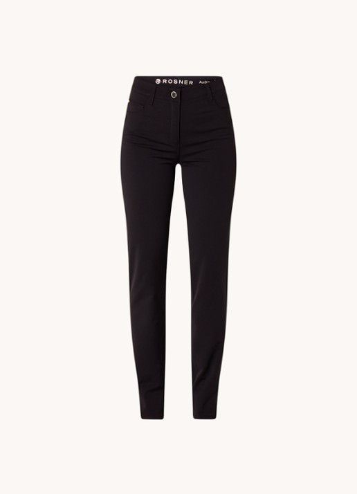 Rosner Studio Audrey high waist slim fit broek met stretch - voorkant zwart