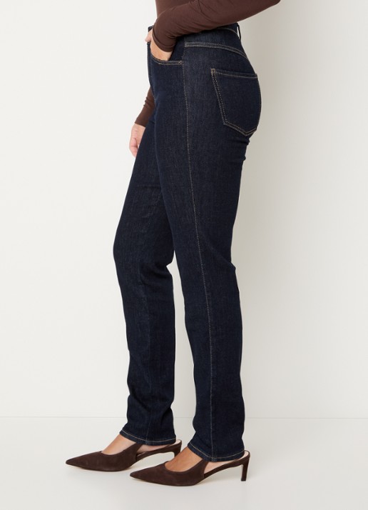 Rosner Studio Audrey high waist slim fit jeans met steekzakken - detail 3 donkerblauw