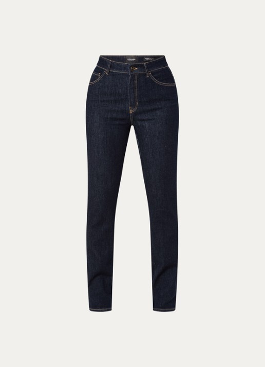 Rosner Studio Audrey high waist slim fit jeans met steekzakken - voorkant 4 donkerblauw