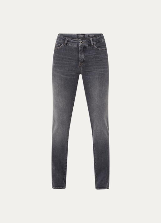 Rosner Studio Audrey high waist slim fit jeans met steekzakken - voorkant 4 middengrijs