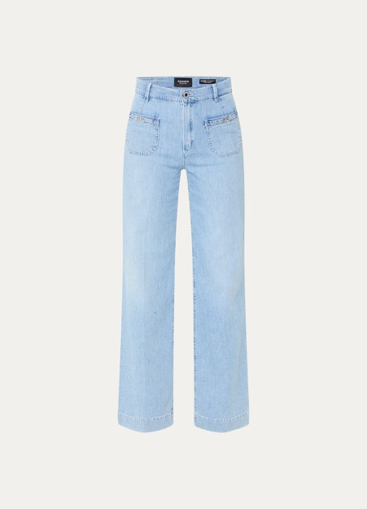 Rosner Studio Audrey high waist straight leg jeans met opgestikte zakken - voorkant 3 indigo