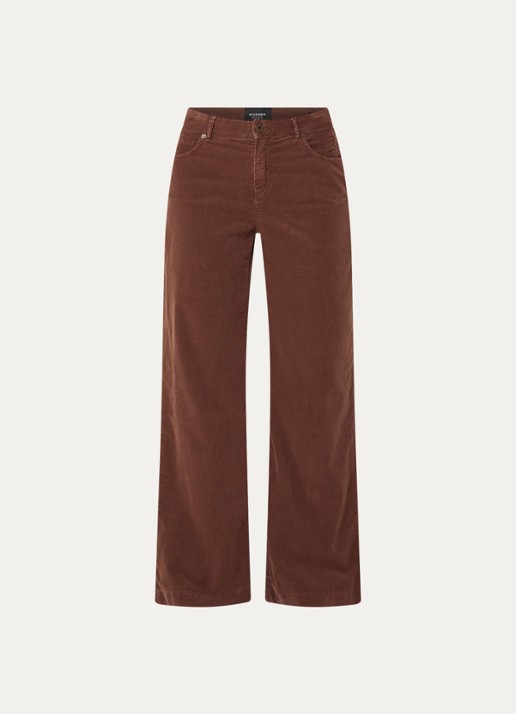 Rosner Studio Audrey high waist wide fit broek van corduroy - voorkant 2 steenrood