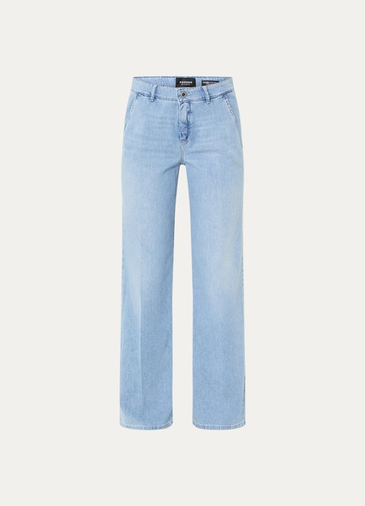 Rosner Studio Audrey high waist wide leg jeans met steekzakken - voorkant 2 indigo