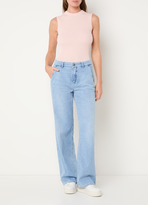 Rosner Studio Audrey high waist wide leg jeans met steekzakken - voorkant 3 indigo