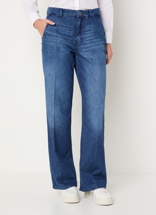 Rosner Studio Audrey high waist wide leg jeans met steekzakken - detail 4 donkerblauw