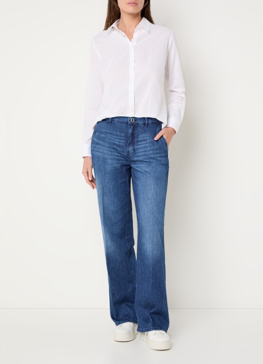Rosner Studio Audrey high waist wide leg jeans met steekzakken - voorkant 3 donkerblauw