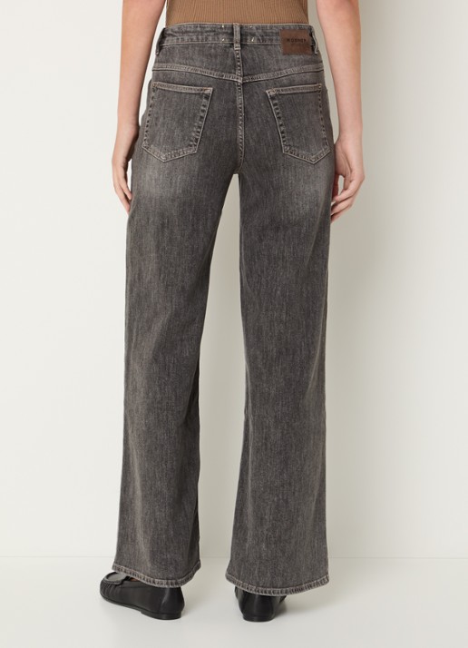 Rosner Studio Audrey mid waist straight leg jeans met gekleurde wassing - achterkant 5 middengrijs