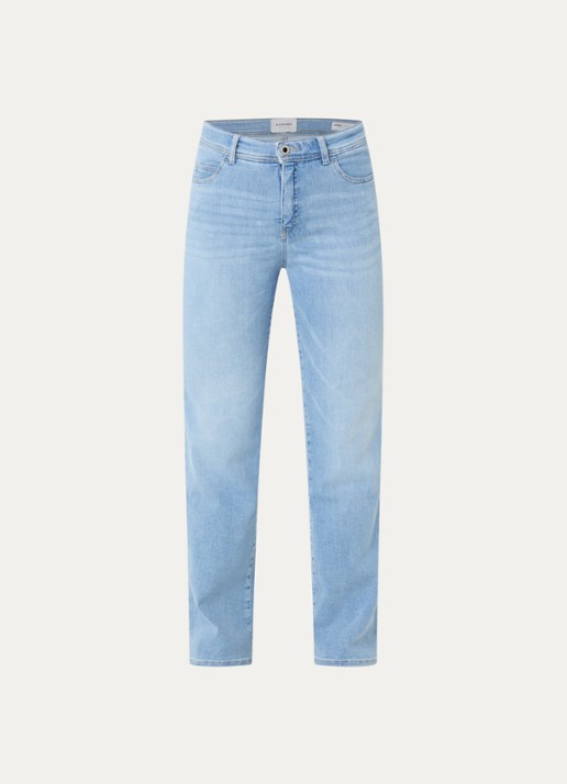 Rosner Studio High waist flared jeans met lichte wassing - voorkant indigo