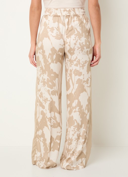 Rosner Studio High waist loose fit broek met print - achterkant 4 zand