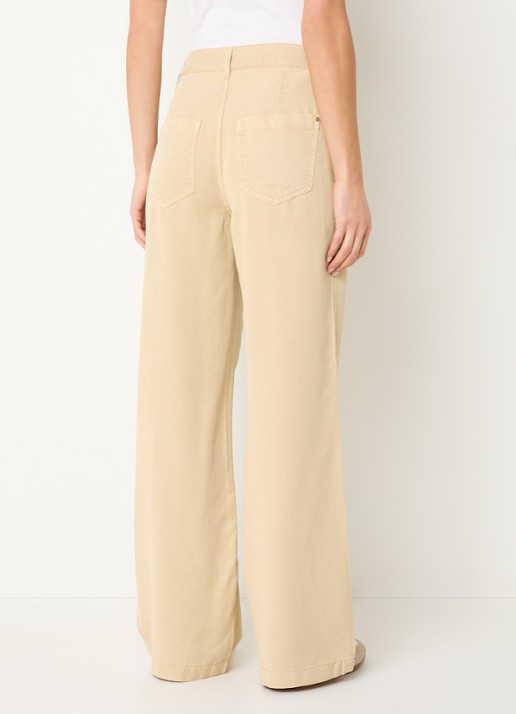 Rosner Studio High waist loose fit broek met steekzakken    - achterkant zand