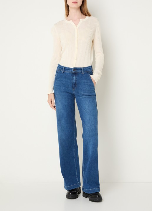 Rosner Studio High waist loose fit jeans met steekzakken - voorkant 2 indigo
