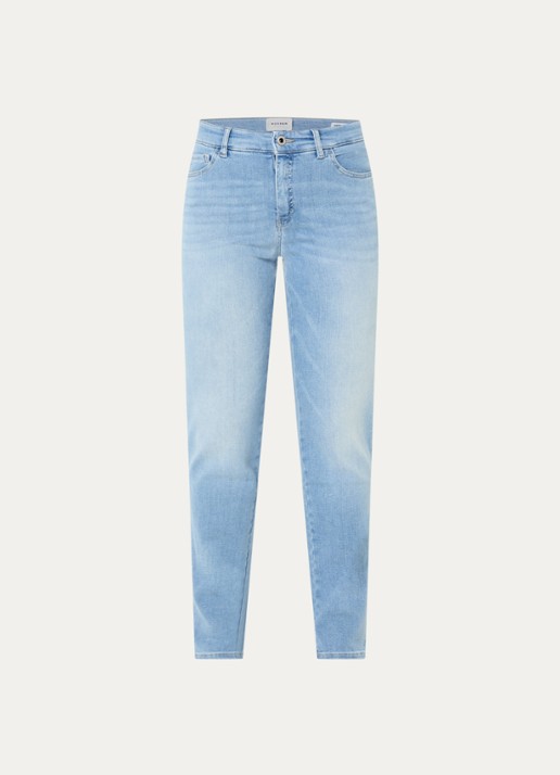 Rosner Studio High waist slim fit jeans met lichte wassing - voorkant indigo