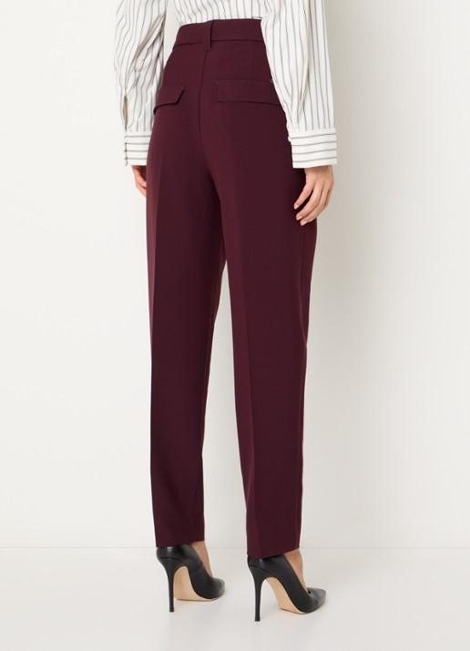 Rosner Studio High waist slim fit pantalon met steekzakken - achterkant 2 aubergine