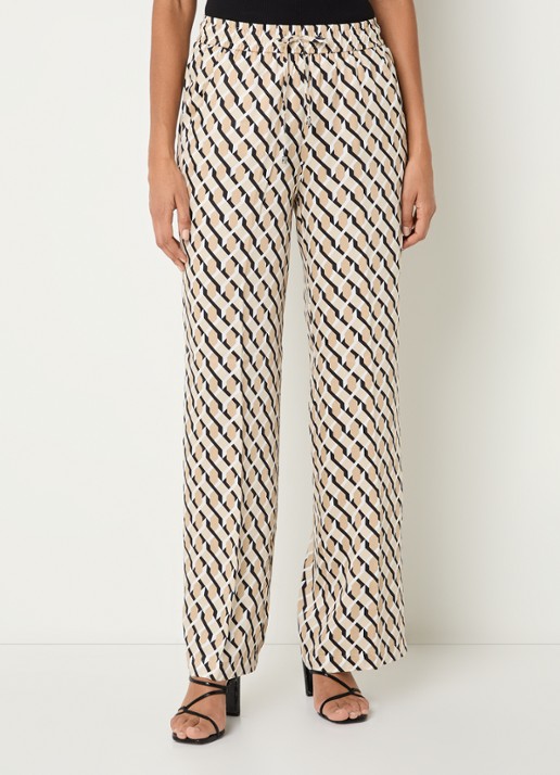 Rosner Studio High waist straight fit broek met print