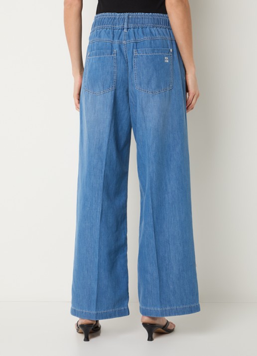 Rosner Studio High waist straight leg fit boek van chambray - achterkant 5 donkerblauw