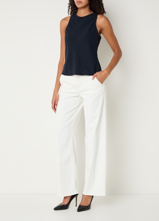 Rosner Studio High waist wide leg jeans met gekleurde wassing - voorkant 3 wit