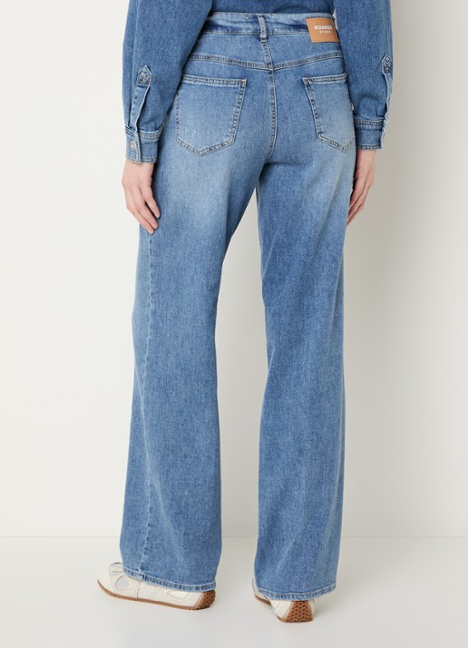 Rosner Studio High waist wide leg jeans met gekleurde wassing - achterkant blauw