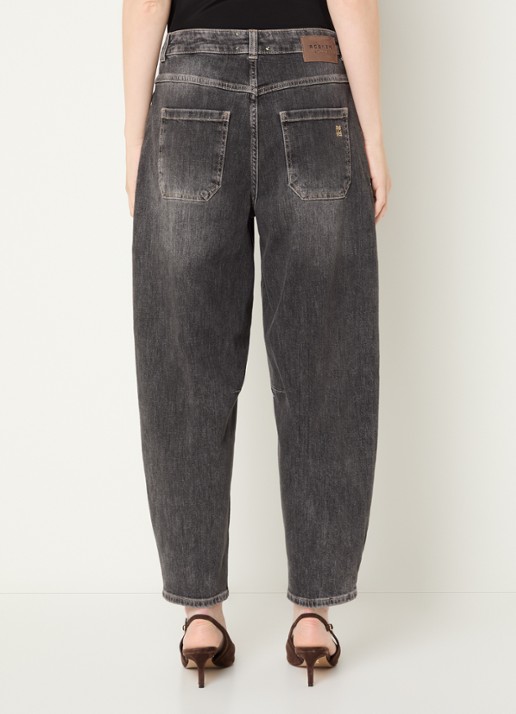 Rosner Studio Mara high waist cropped tapered jeans met medium wassing - achterkant 5 middengrijs