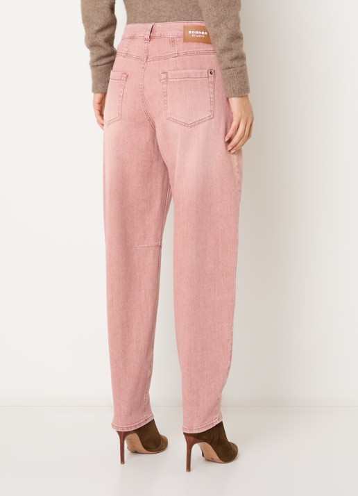 Rosner Studio Mara high waist tapered fit jeans met gekleurde wassing - achterkant 3 oudroze